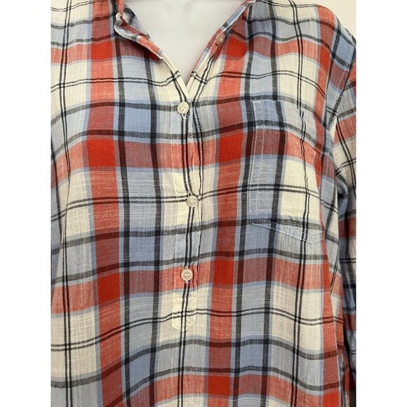 JCREW FACTORY Plaid Tunic Size Medium Multicolored Lightweight Pullover - Picture 4 of 9